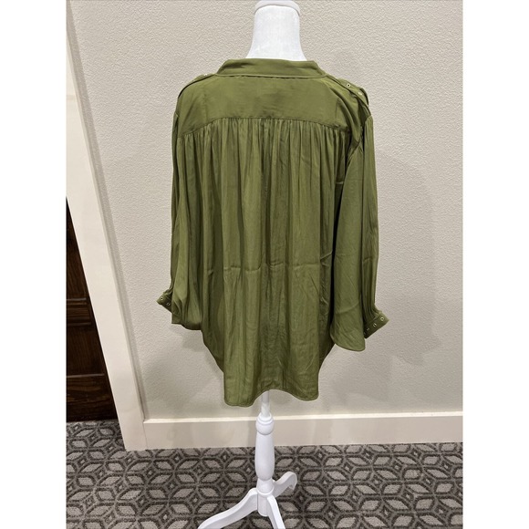 Chico Top Women’s To Green‎ Gold Accents Blouse - Picture 9 of 13